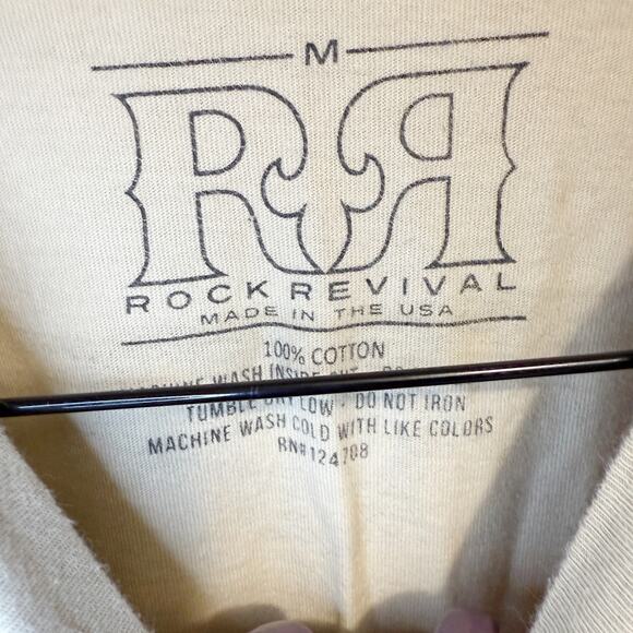 Rock Revival Sand Beige Aaric Graphic Print Short Sleeve T-Shirt Top Mens Size M - Picture 6 of 11